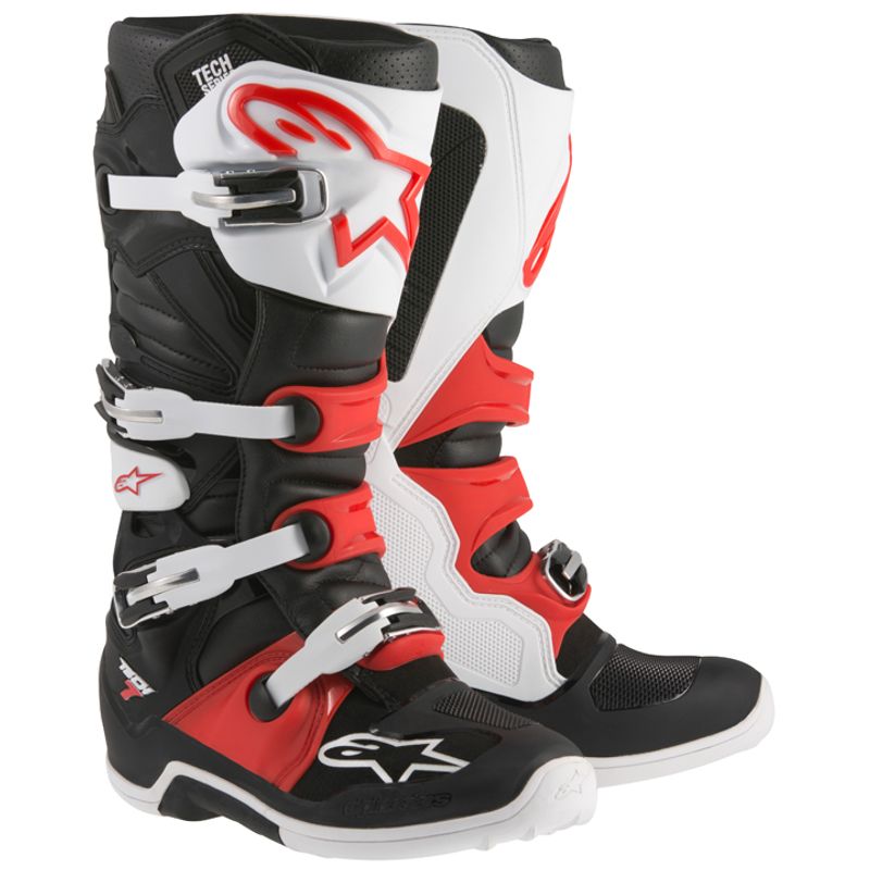 Bota Alpinestars TECH 7 Branco-Preto-Vermelho - Mobile